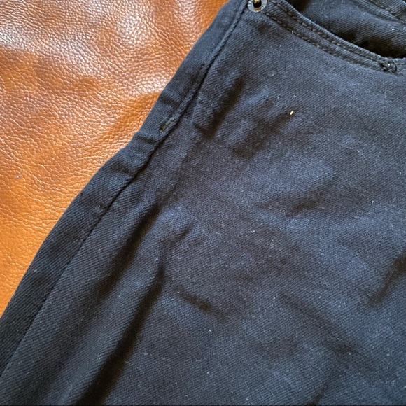 Express High Rise Distressed Skinny Jeans | Black | 00 - Picture 7 of 10